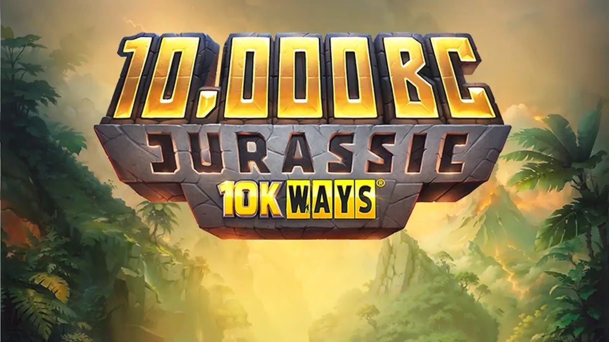 Interface do jogo de slot 10,000 BC Jurassic 10K Ways com tema pré-histórico